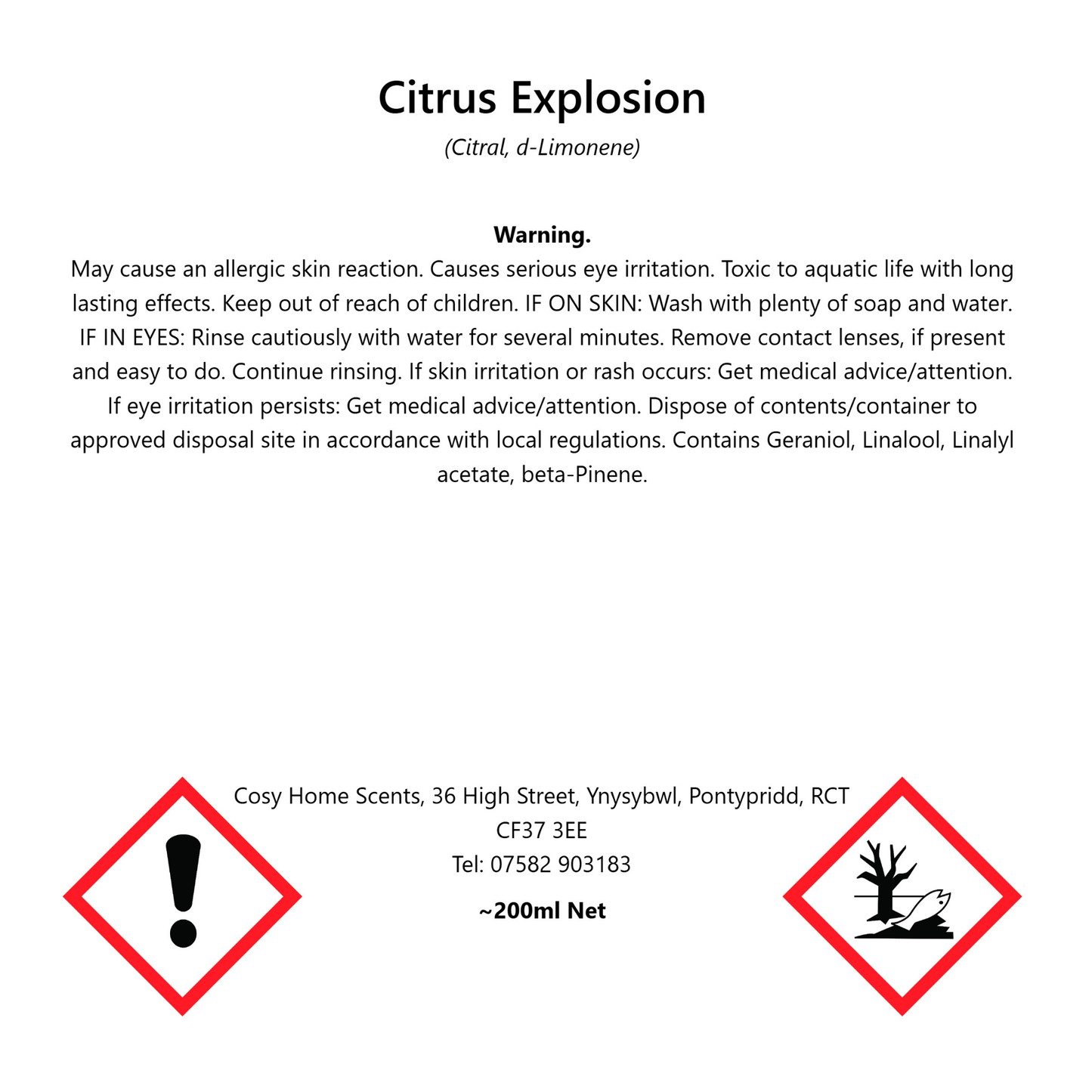 Citrus Explosion Diffuser Refill