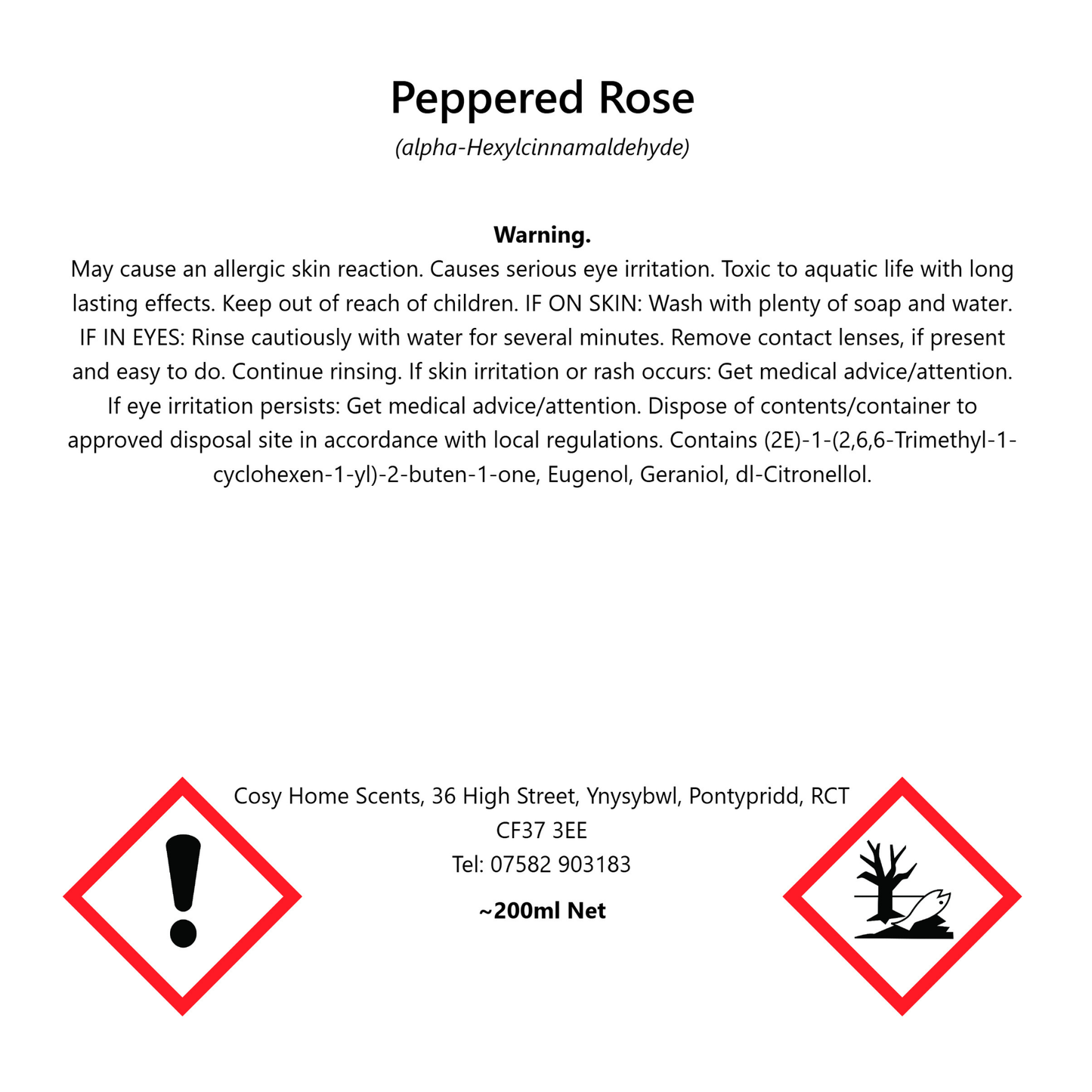 Peppered Rose Reed Diffuser