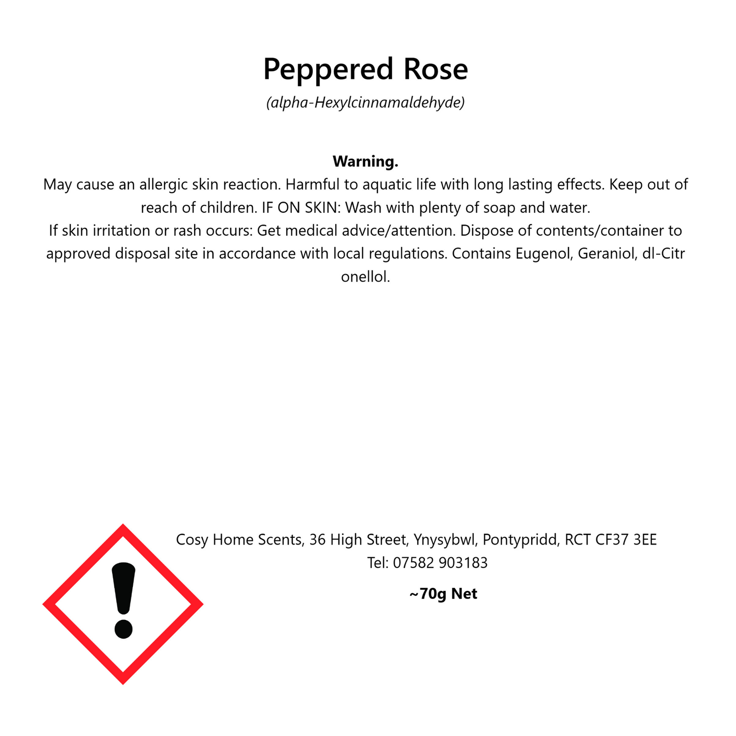 Peppered Rose Wax Melt Tin