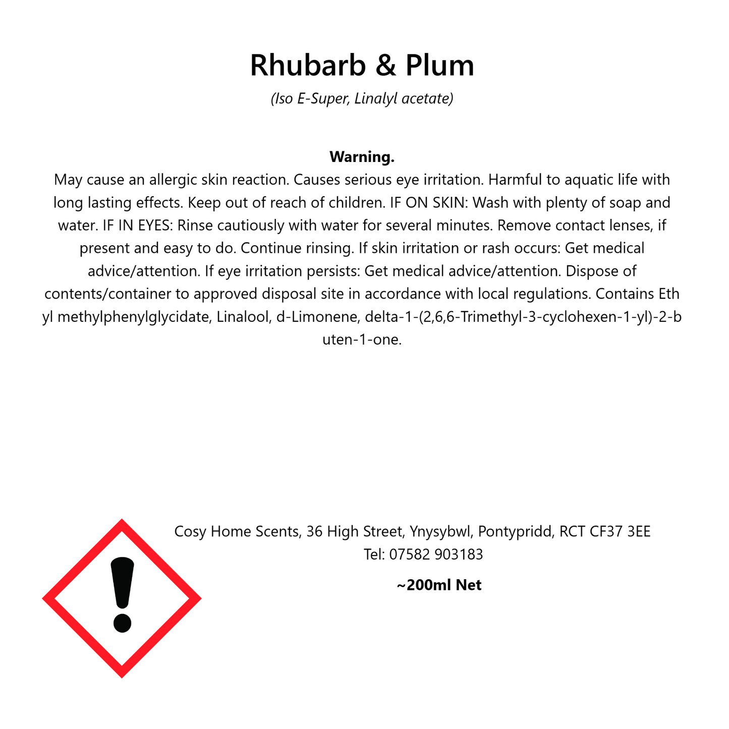 Rhubarb & Plum Diffuser Refill