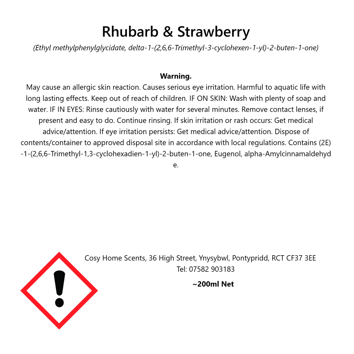 Rhubarb & Strawberry Diffuser Refill