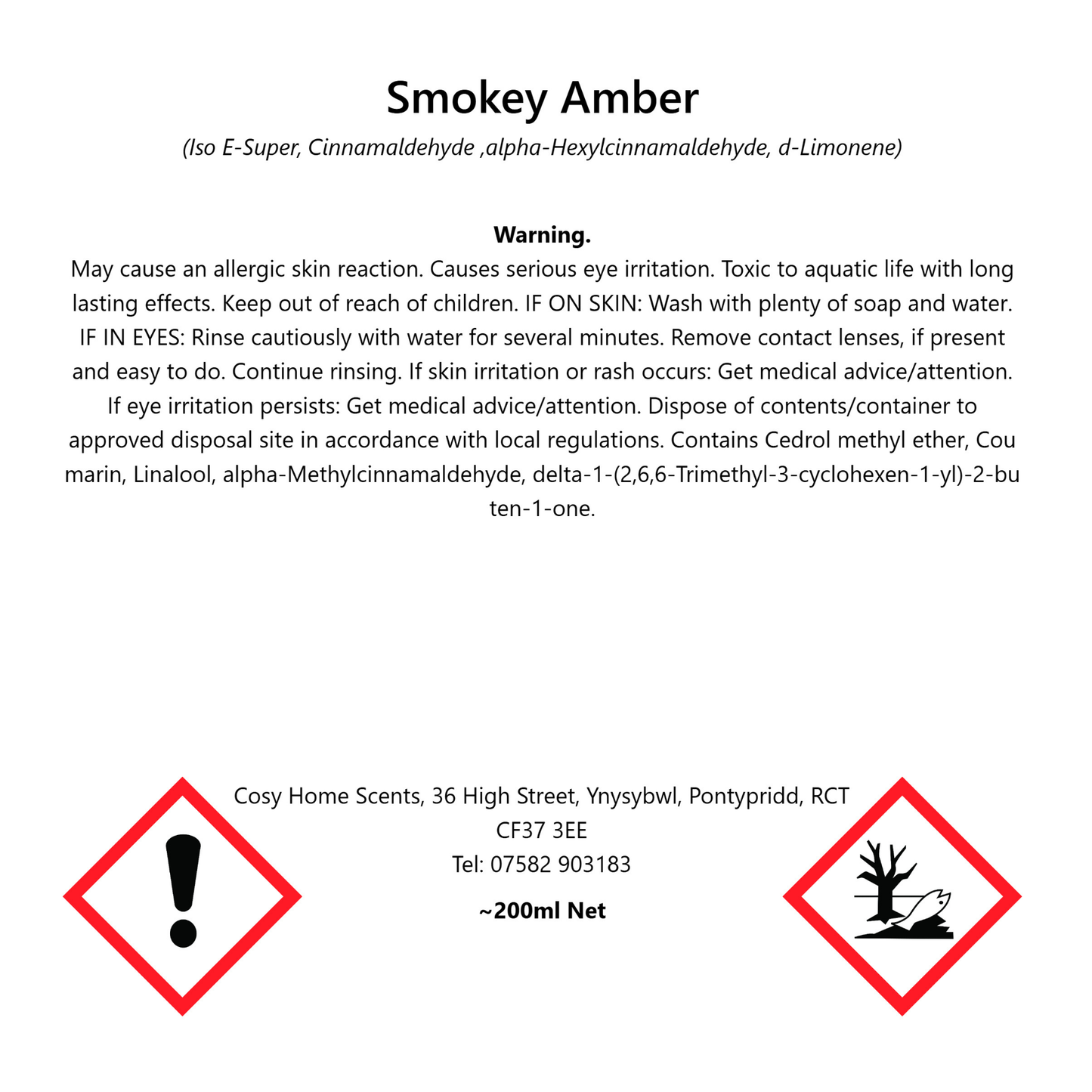 Smokey Amber Diffuser Refill