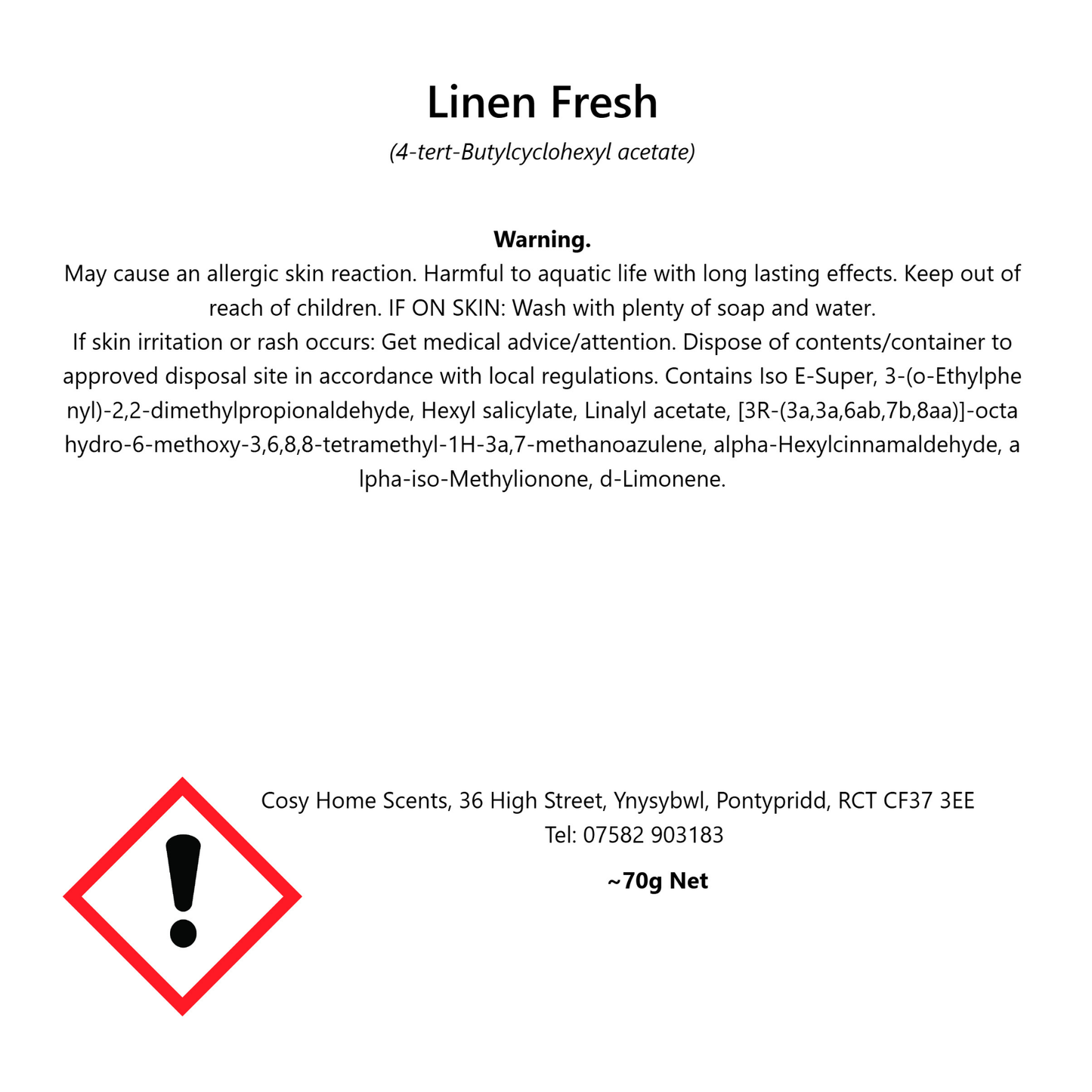 Linen Fresh Wax Melt Tin