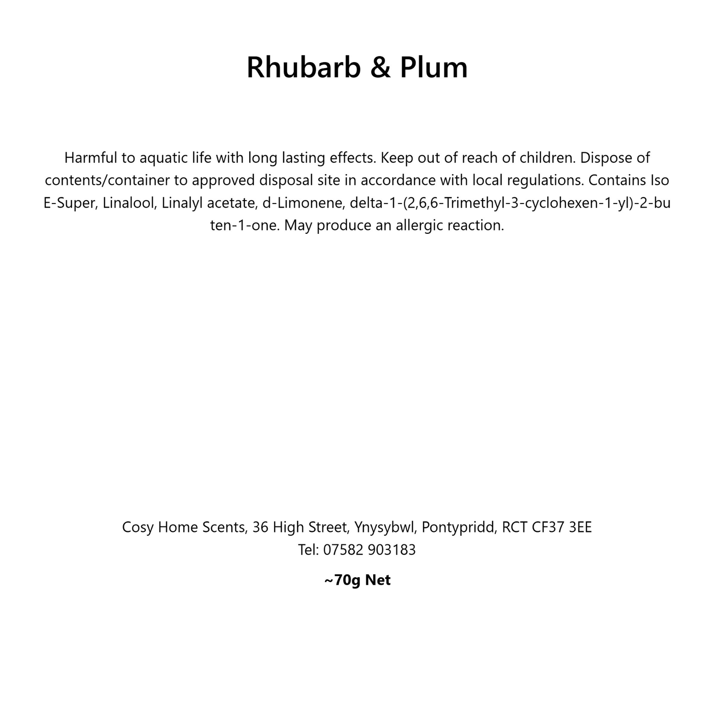 Rhubarb & Plum Wax Melt Tin