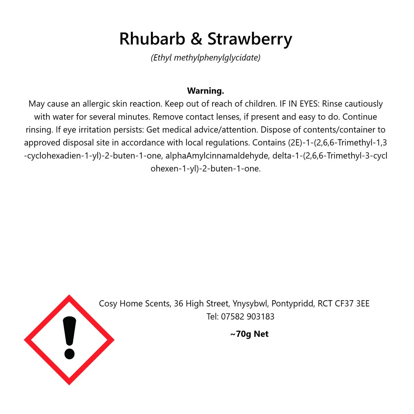 Rhubarb & Strawberry Wax Melt Tin