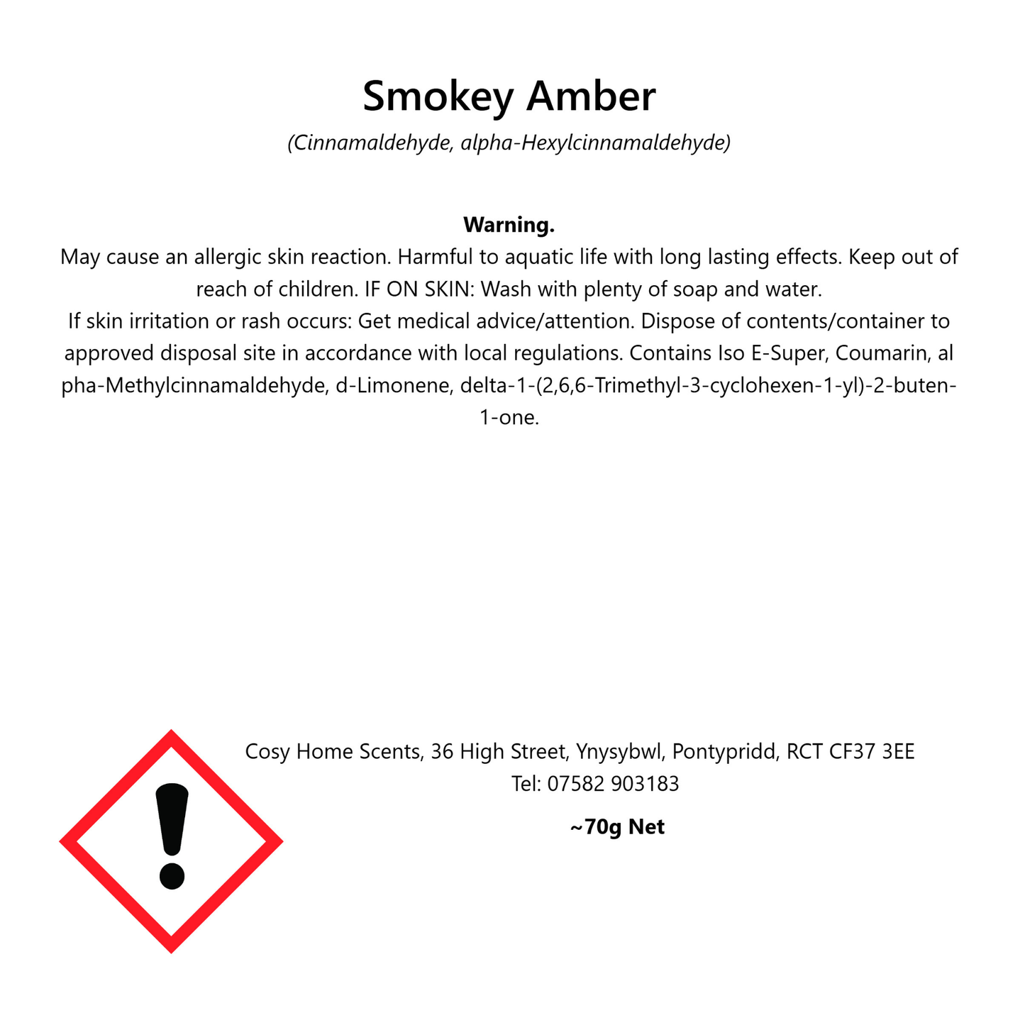 Smokey Amber Wax Melt Tin