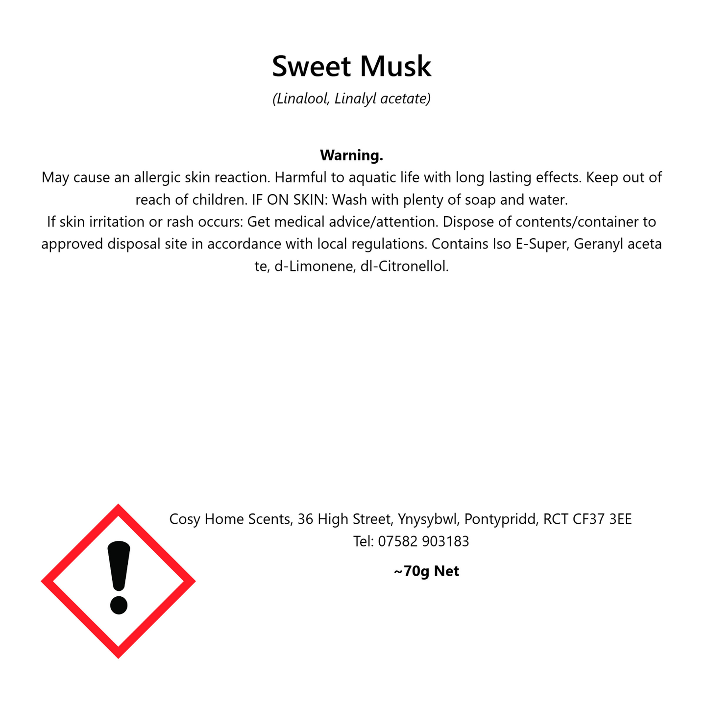 Sweet Musk Wax Melt Tin